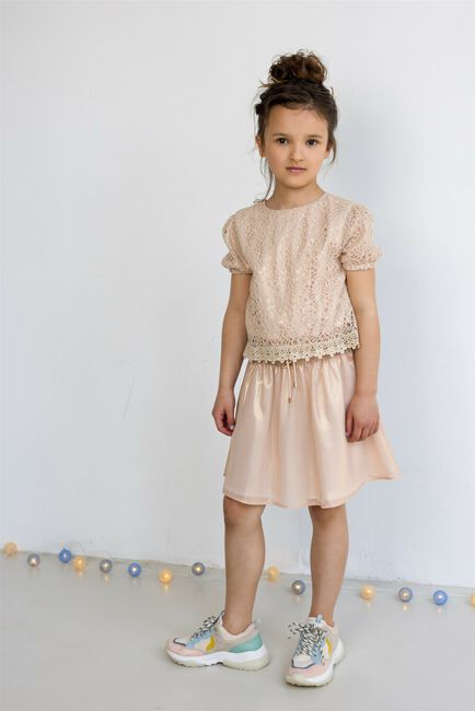 Roségoldene NONO Minikleid MAYKA GIRLS LACE DRESS LIGHT GOLD - large