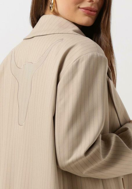 Sand ALIX THE LABEL Mäntel LADIES WOVEN PINSTRIPE COAT - large