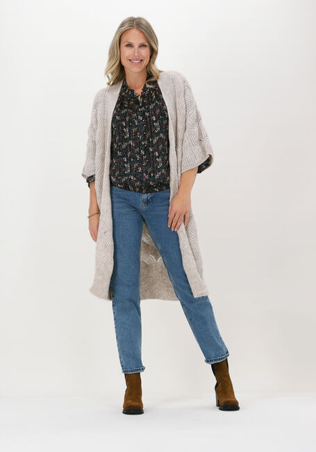 Schwarze SUMMUM Blusen BLOUSE SMALL FLOWER LUREX - large