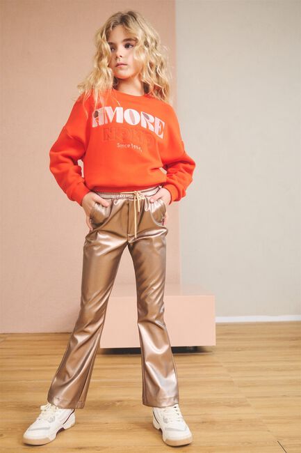 Bronzefarbene NONO Schlaghose SUNA COATED FLARED PANTS - large