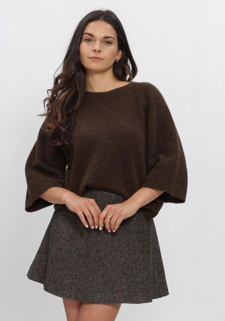 Braune SECOND FEMALE Pullover & Cardigans GABBY KNIT SS O-NECK - large