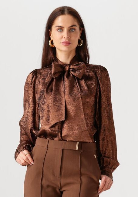 Bronzefarbene AAIKO Blusen QUINTY BOW PES 509 - large