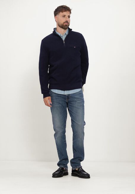 Dunkelblau TOMMY HILFIGER Pullover PIMA CTN CASH STRUCTURE ZIP MOCK - large