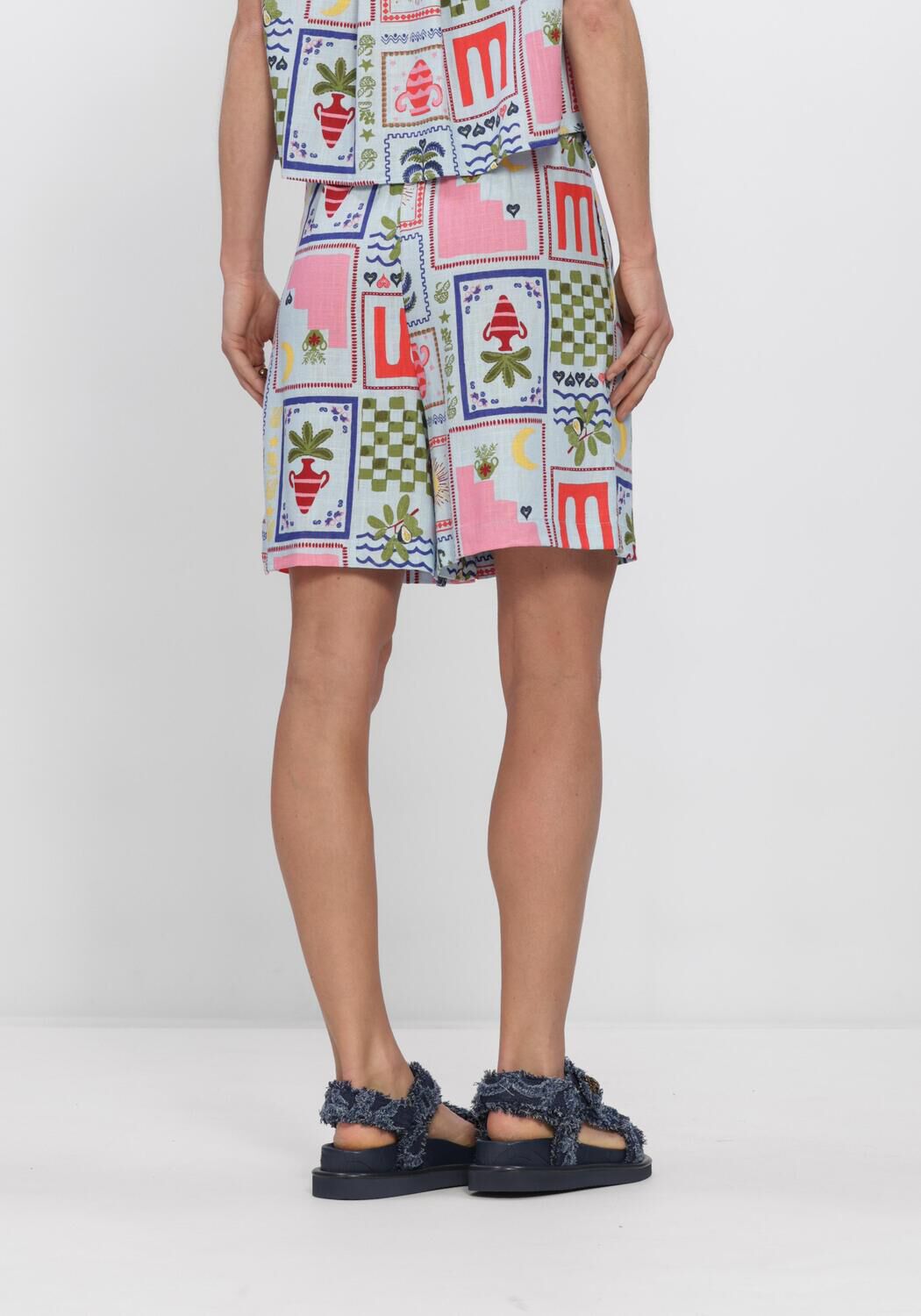 Mehrfarbige/Bunte OBJECT Kurze Hosen OBJEDIE H/W SHORTS - large