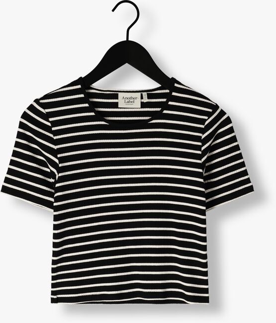 Schwarze ANOTHER LABEL T-shirt ELYNE STRIPE T-SHIRT S/S - large