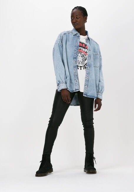 Blaue COLOURFUL REBEL Blusen TEDDY RINESTONES DENIMBLOUSE - large