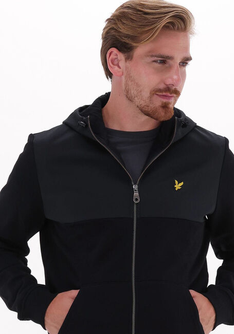 Schwarze LYLE & SCOTT Jack SOFTSHELL JERSEY ZIP HOODIE - large
