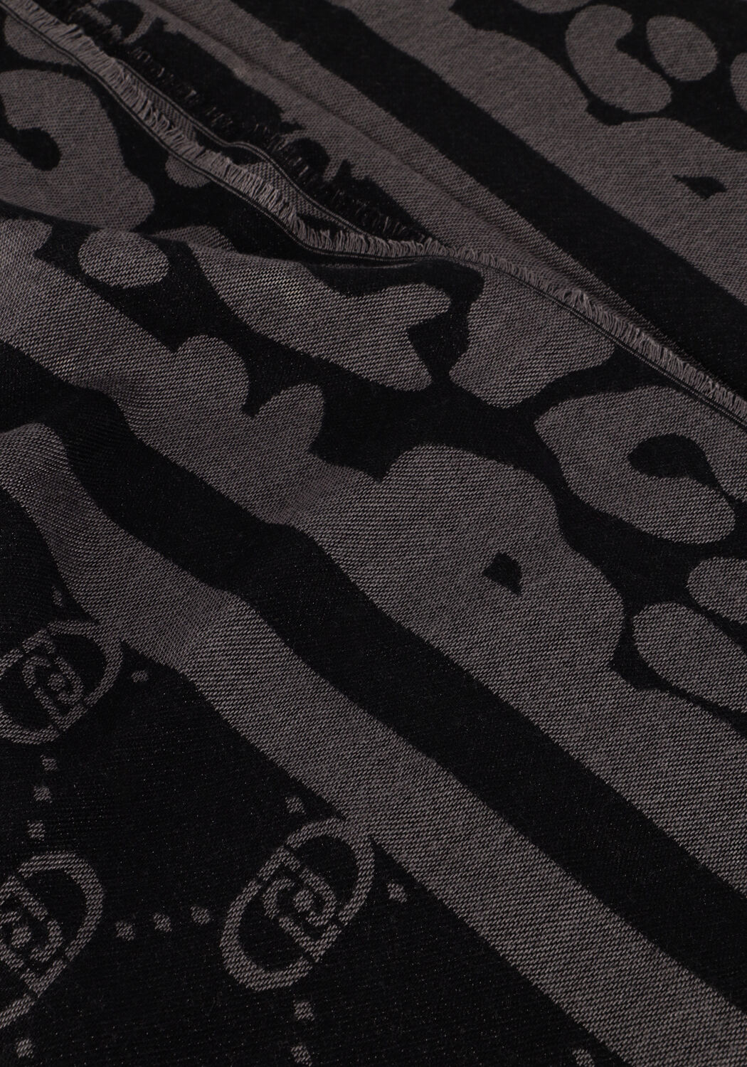 Schwarze LIU JO Schal STOLA JACQUARD MONOGRAM ANIMAL - large