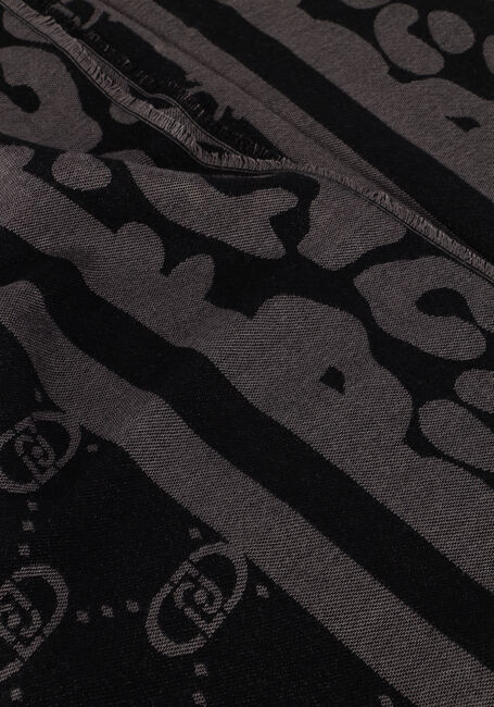 Schwarze LIU JO Schal STOLA JACQUARD MONOGRAM ANIMAL - large