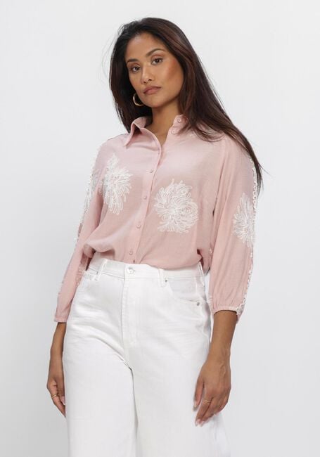 Hell-Pink JANSEN AMSTERDAM Blusen RAELLA BLOUSE AE 701 3/4 SLEEVE EMBROIDERY - large