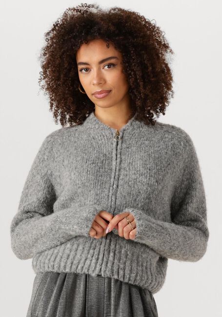 Graue BY-BAR Pullover JONAS ZIPP CARDIGAN - large
