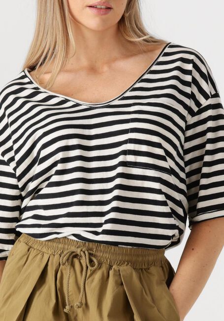 Weiße PENN & INK Top T-SHIRT STRIPE - large