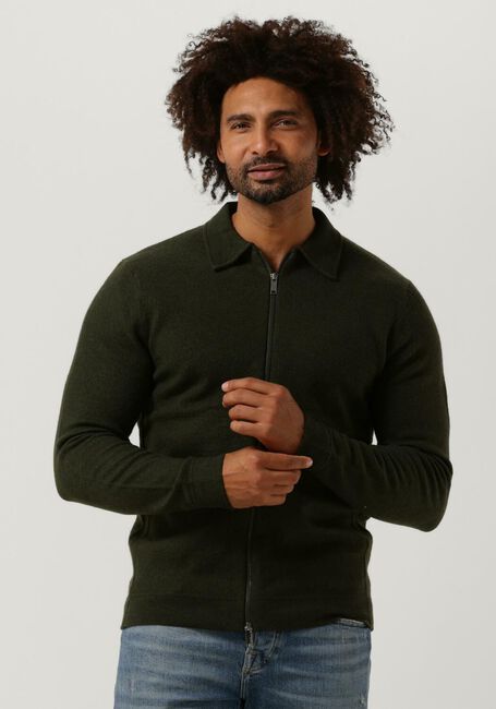 Grüne SELECTED HOMME Strickjacke BELO LS KNIT ZIP CARDIGAN - large