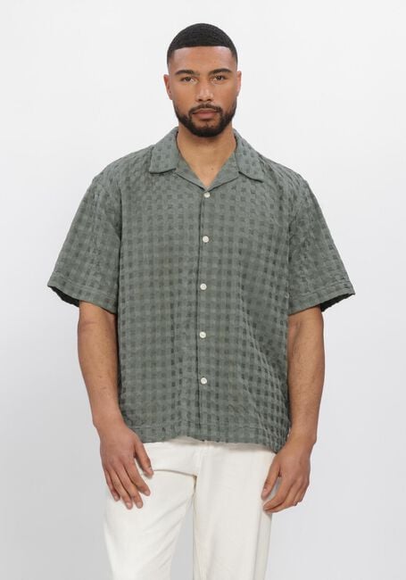 Gr&uuml;ne SELECTED MEN Hemden SLHRLXMONTY TEXTURE SS SHIRT - large