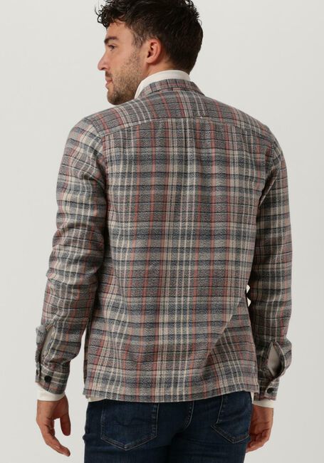 Blaue CAST IRON Overshirt LONG SLEEVE SHIRT MOULINE CHECK SHIRTJACKET - large
