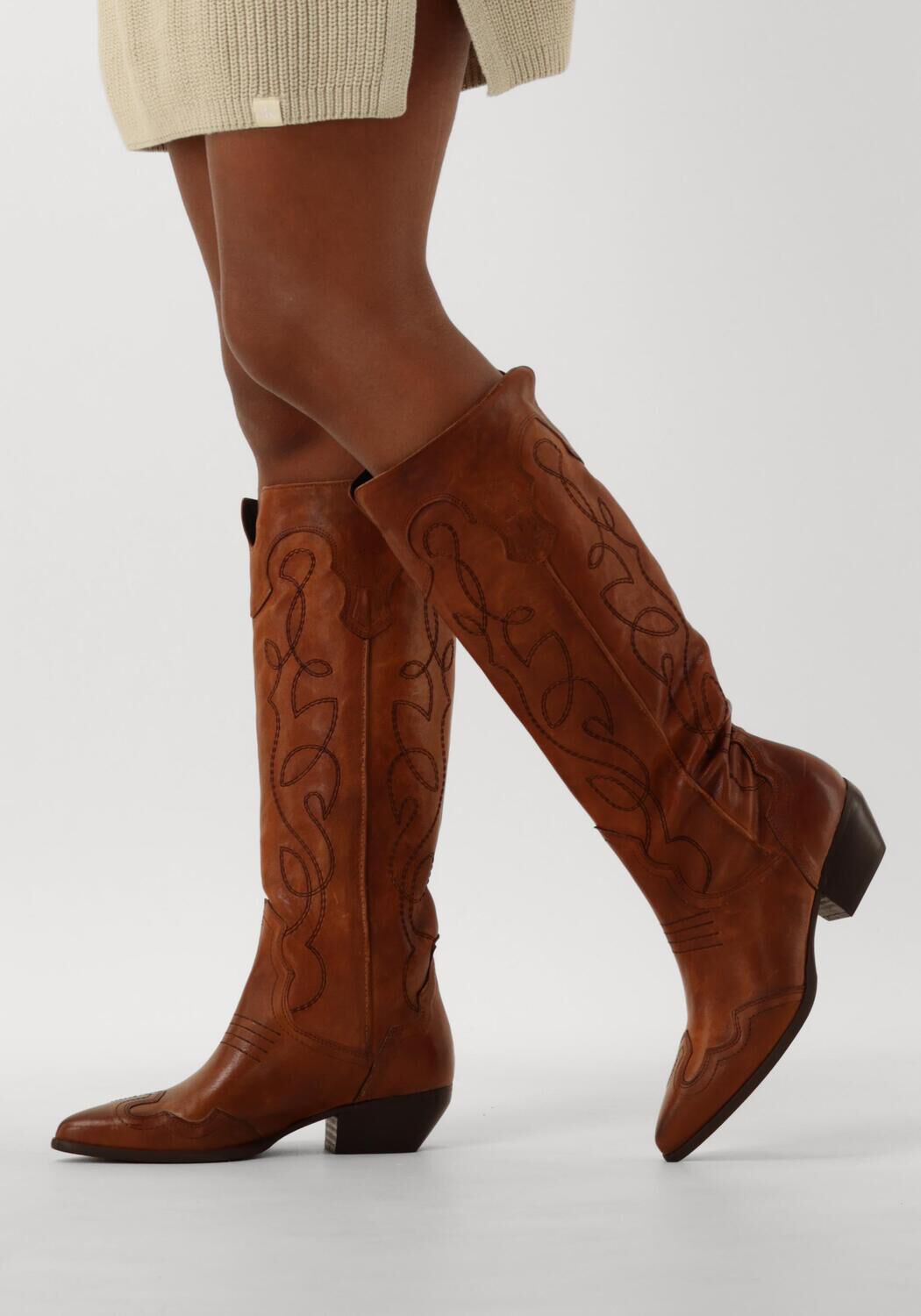 Cognacfarbene BLASZ Hohe Stiefel 123 - large