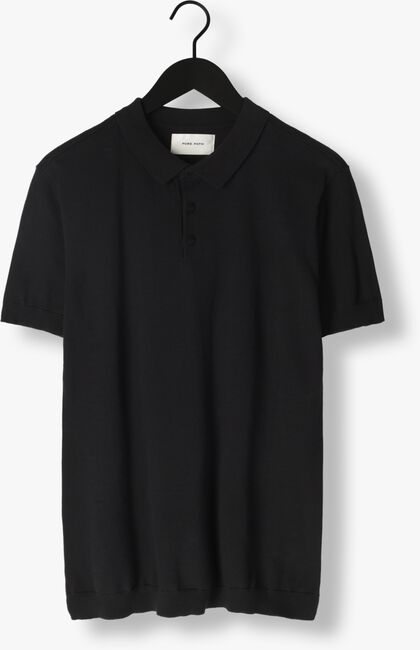 Schwarze PURE PATH Polo-Shirt KNIT POLO WITH CHESTPRINT - large