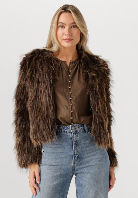 Braune NUKUS Fake-Fur-Jack LORI JACKET - large