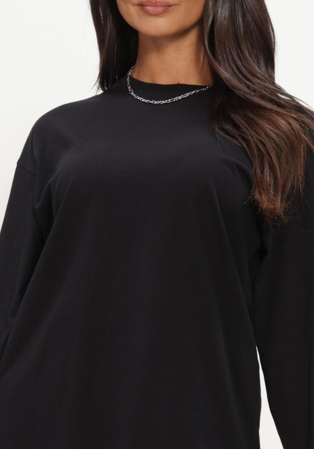 Schwarze BOII STUDIOS Top ALBERTO O-NECK BOXY - large