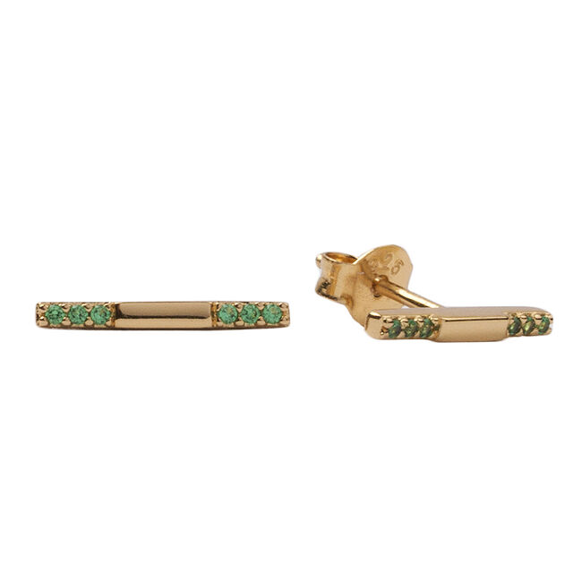 Goldfarbene ATLITW STUDIO Ohrringe BLISS EARRINGS BAR GREEN EMERA - large