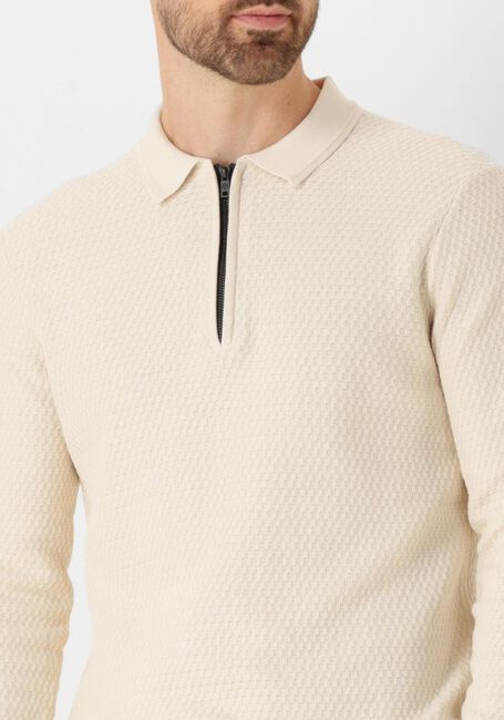 Beige CAST IRON Polo-Shirt LONG SLEEVE POLO COTTON MODAL - large
