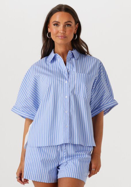 Blaue CATWALK JUNKIE Blusen SHORT SLEEVE BLOUSE WITH GRAPHIC - large