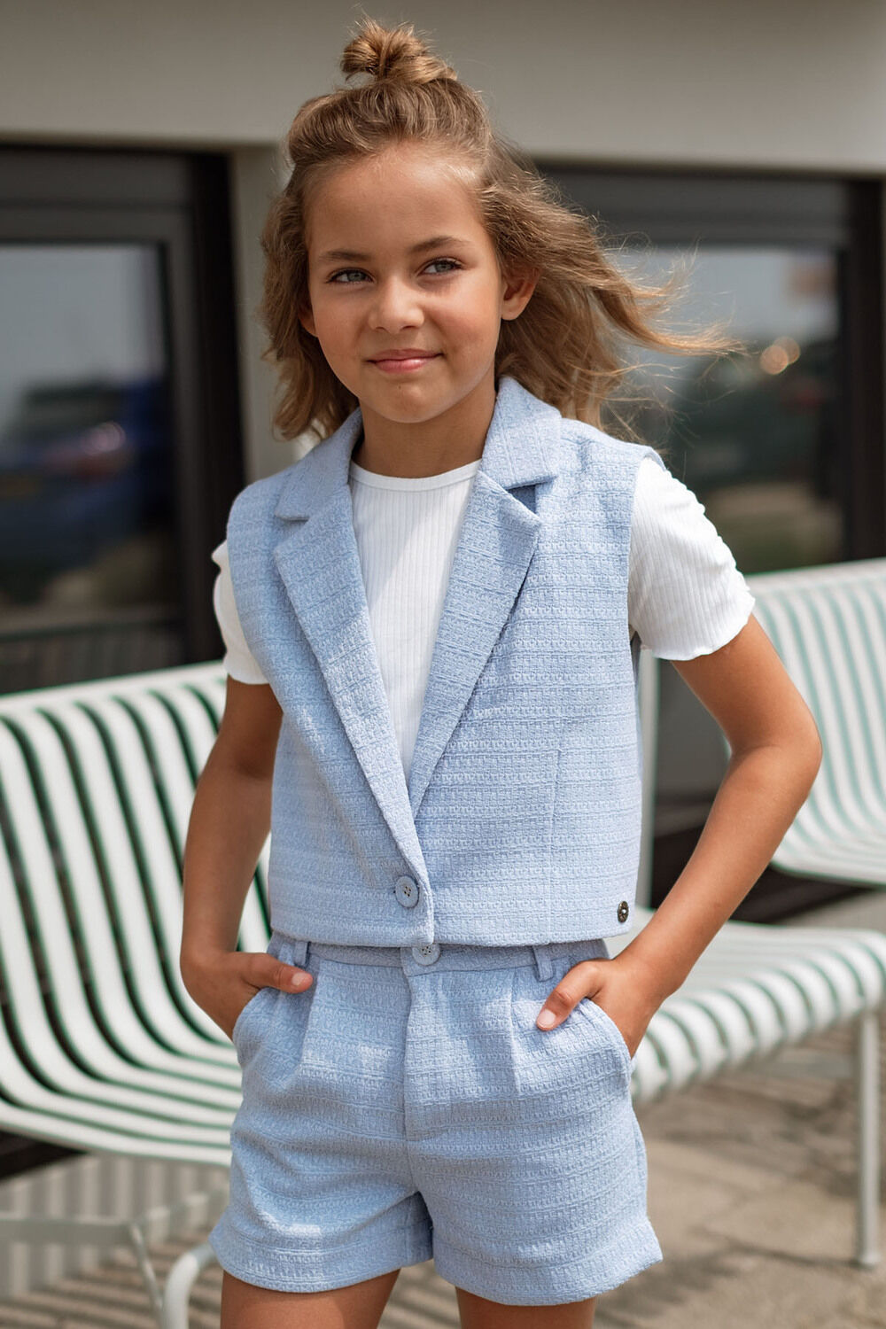 Hellblau LIKE FLO Gilet DENIM FLO GILET - large