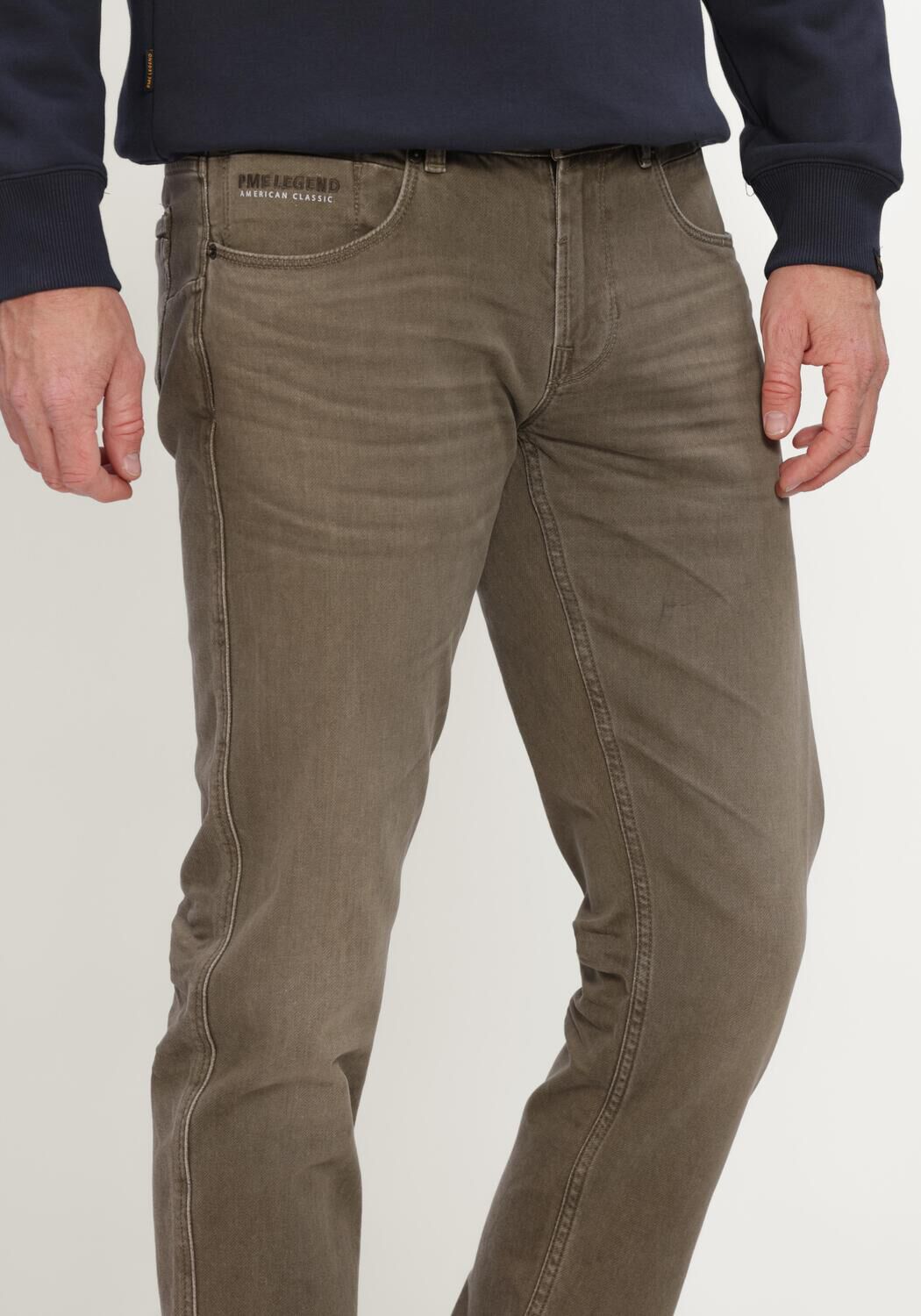 Khaki PME LEGEND Straight leg jeans NIGHTFLIGHT WASHED SWEAT - large