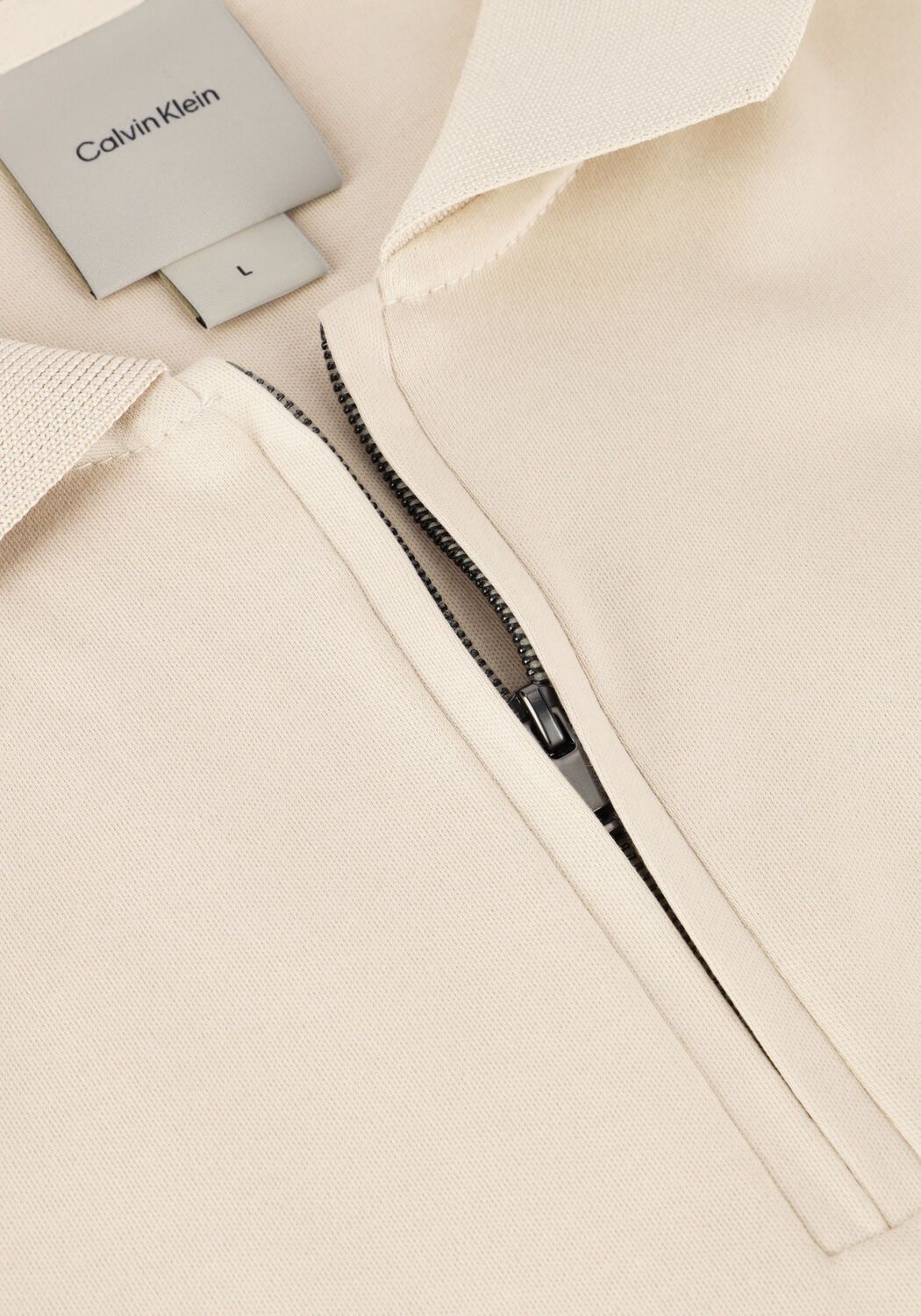 Beige CALVIN KLEIN Polo-Shirt LIQUID TOUCH WELT ZIP POLO - large