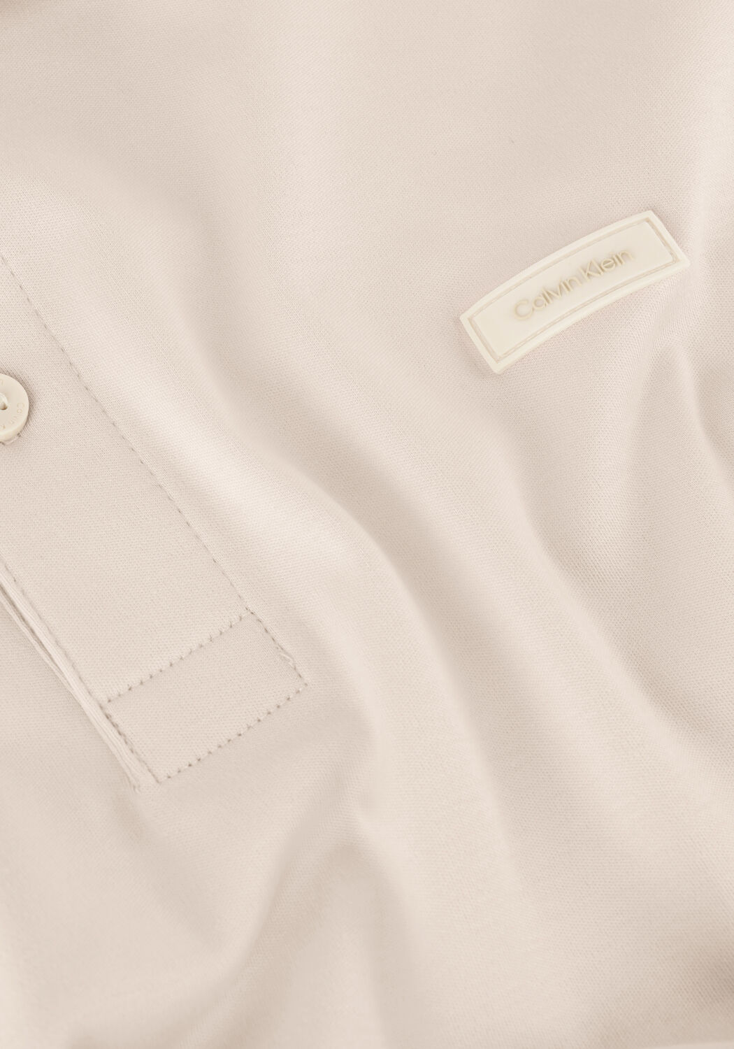 Beige CALVIN KLEIN Polo-Shirt SMOOTH COTTON SLIM POLO - large