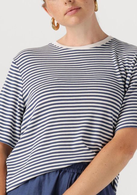Blaue MSCH COPENHAGEN T-shirt MSCHJANA TEE STP - large