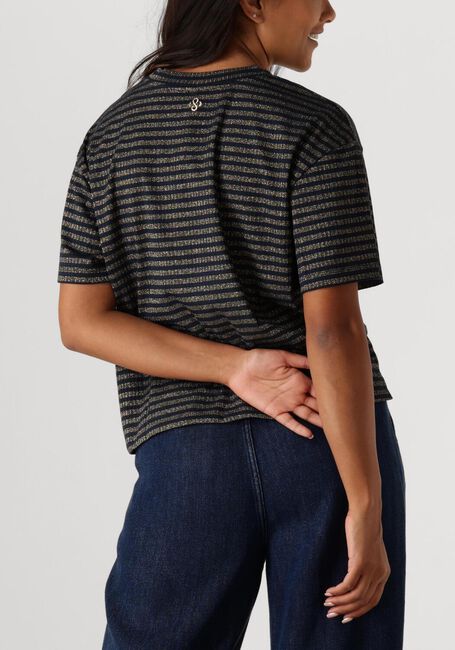 Blaue SUMMUM Top SHORTSLEEVE TOP LUREX RIB STRIPE - large