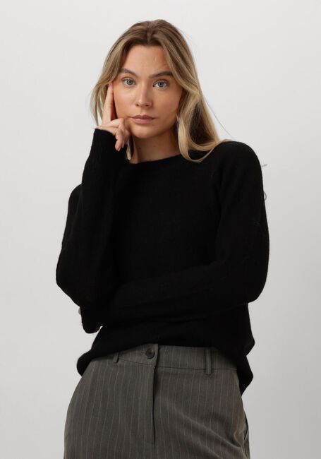 Schwarze SELECTED FEMME Pullover LULU LS KNIT O-NECK B - large