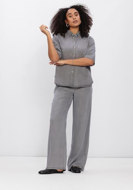 Graue OBJECT Wide jeans OBJFRAME LISA WIDE MW PANTS - large