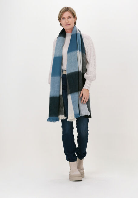 Blaue ALPACA LOCA Schal SCARF BLOCKED - large