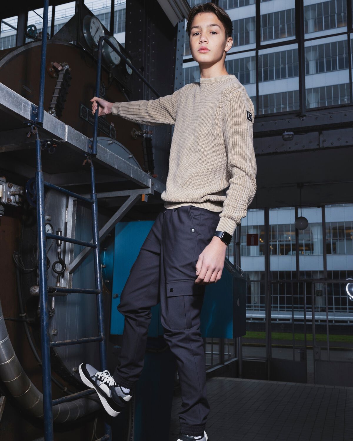 Graue RELLIX Cargohosen TECH FANCY CARGO PANTS - large