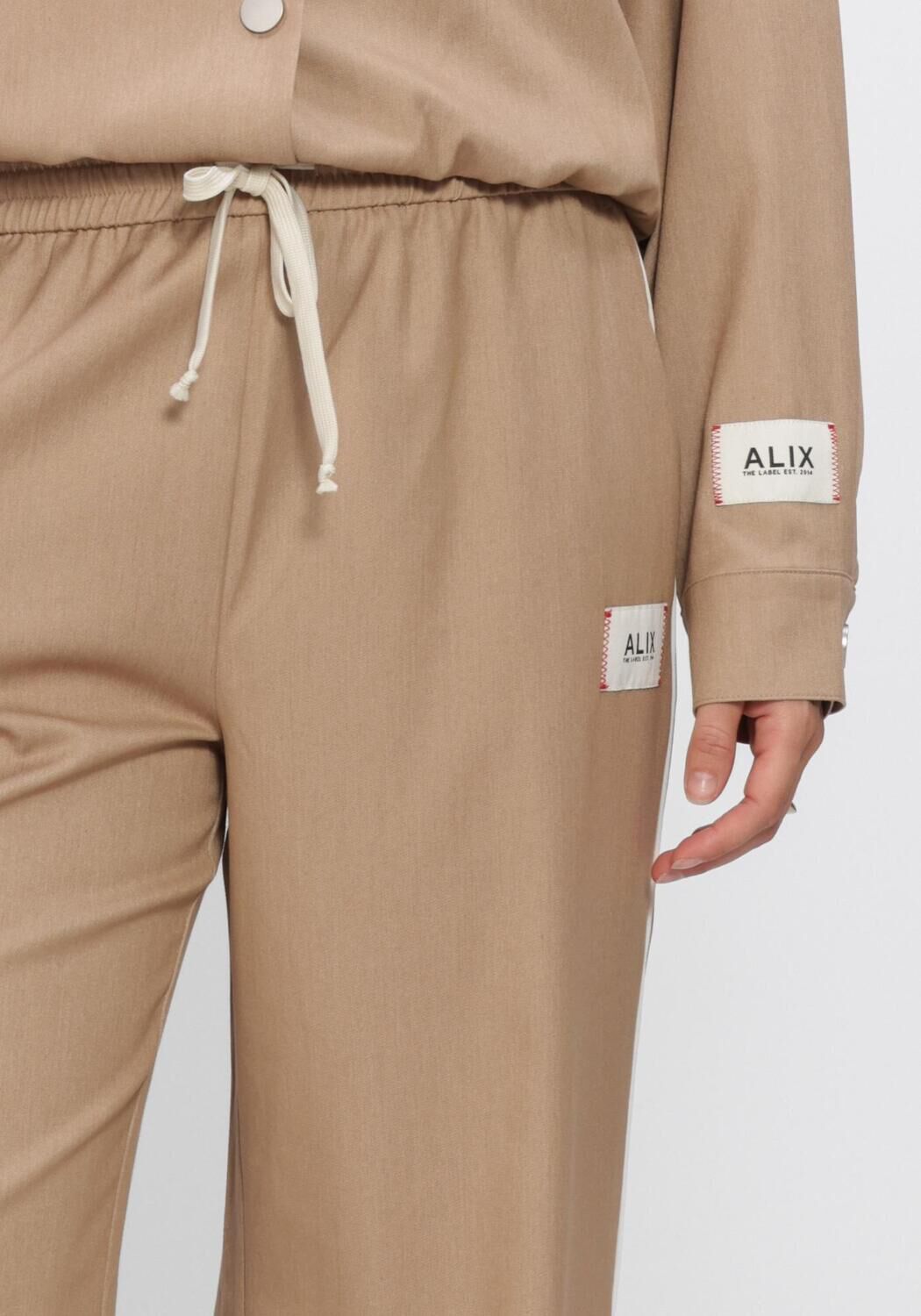 Camelfarbene ALIX THE LABEL Hosen LADIES WOVEN 2 TONE PANTS - large