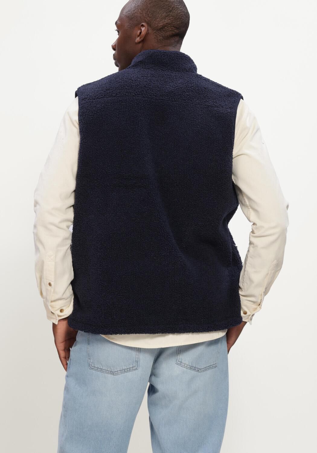 Dunkelblau LES DEUX Strickjacke PATCH TEDDY VEST - large