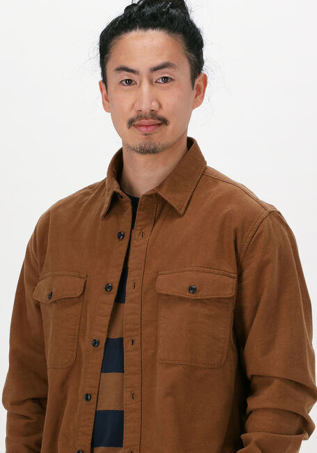Camelfarbene SELECTED HOMME Overshirt SLHREGTHOMAS SHIRT LS W - large