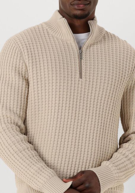 Beige SELECTED HOMME Pullover SLHTOM LS KNIT STRUCTURE HALF ZIP - large