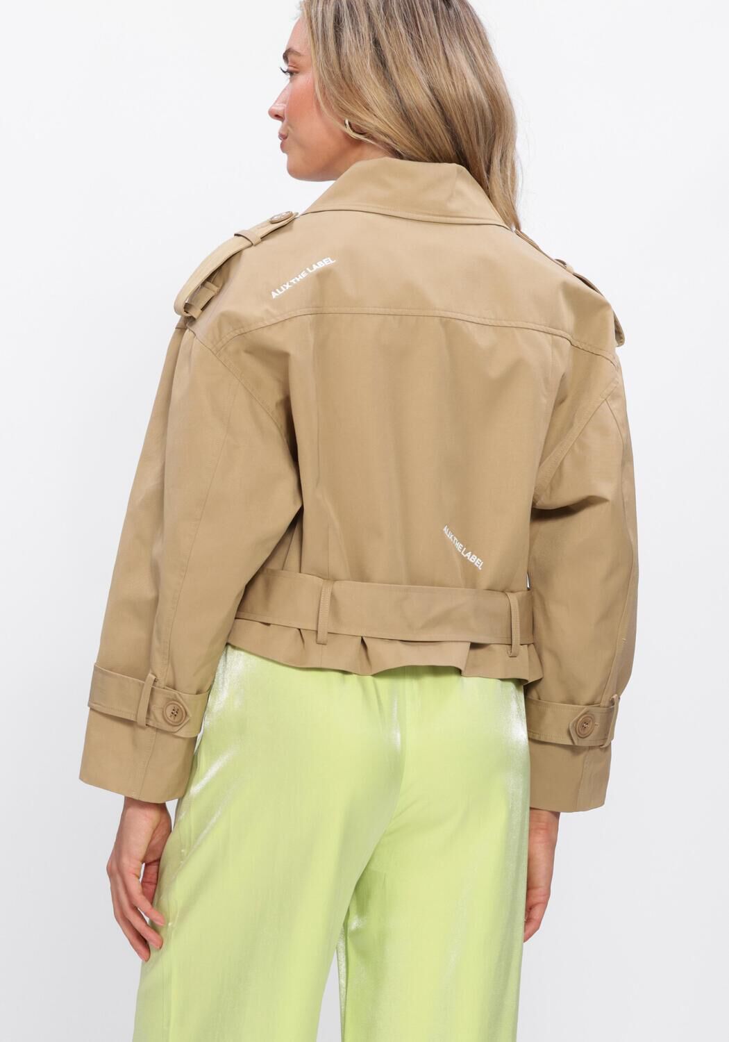 Camelfarbene ALIX THE LABEL Trenchcoats LADIES WOVEN SHORT ALIX TRENCH COAT - large