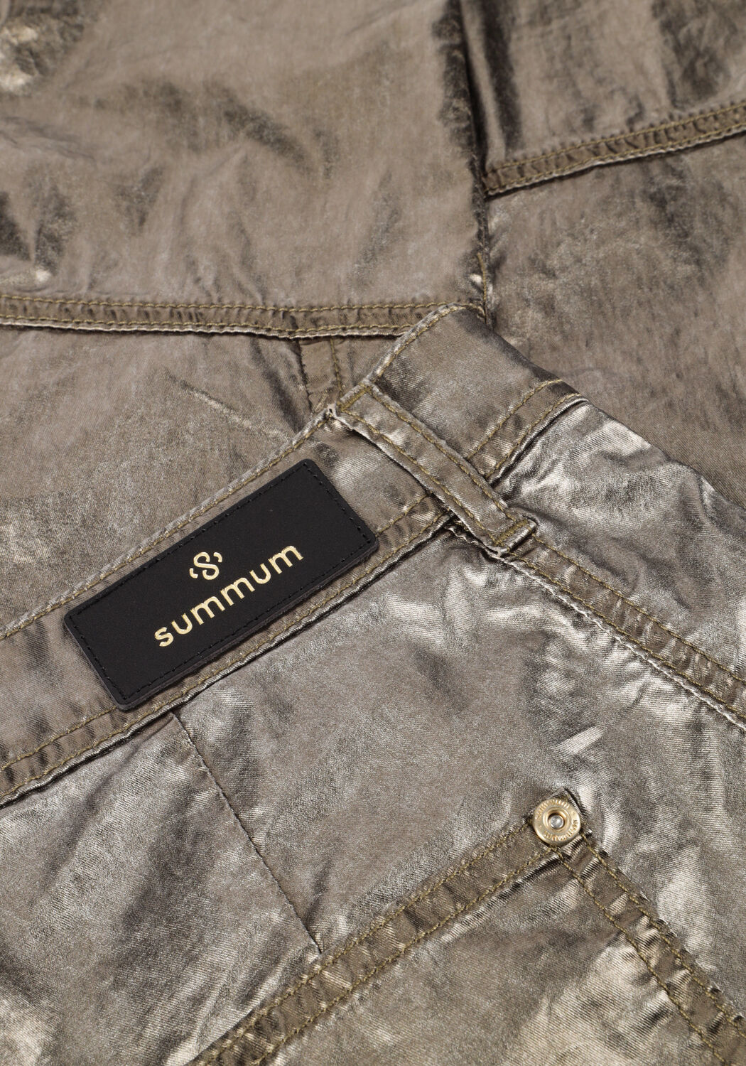 Metallisch SUMMUM Lange Hosen TAPERED METALLIC COATED TWILL - large