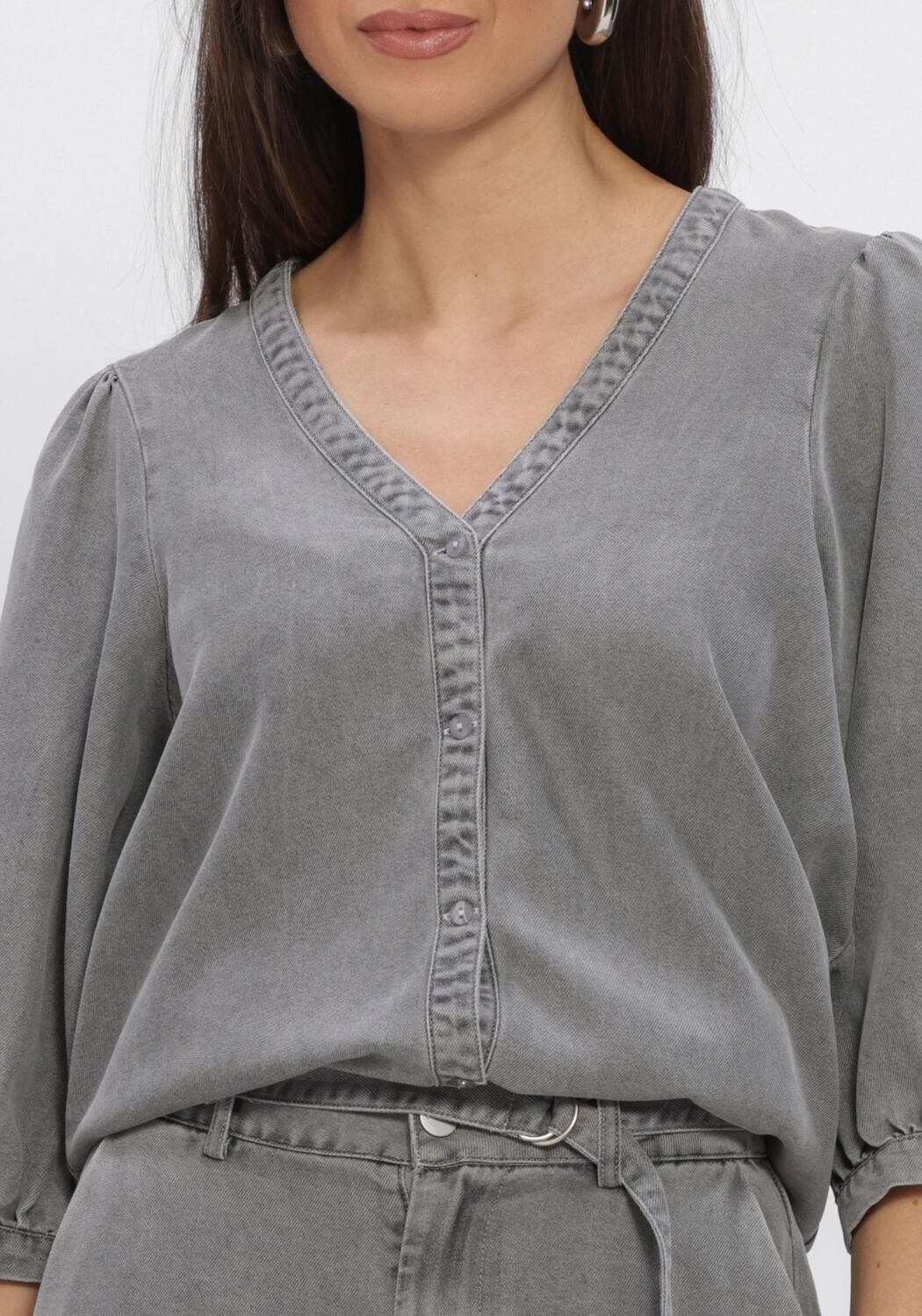 Graue FREEBIRD Blusen DNM-TENCELL-BLACK-26-1 - large