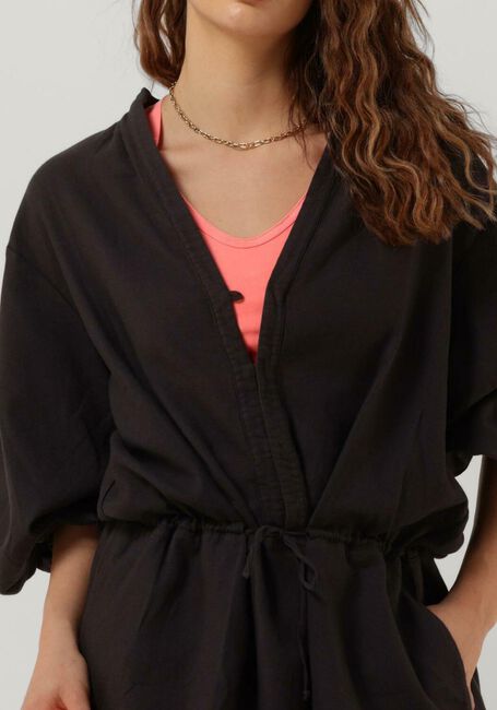Schwarze 10DAYS Minikleid TUNIC DRESS WAFFLE - large