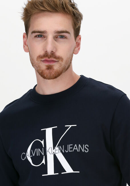 Blaue CALVIN KLEIN Sweatshirt ICONIC MONOGRAM CREWNECK - large