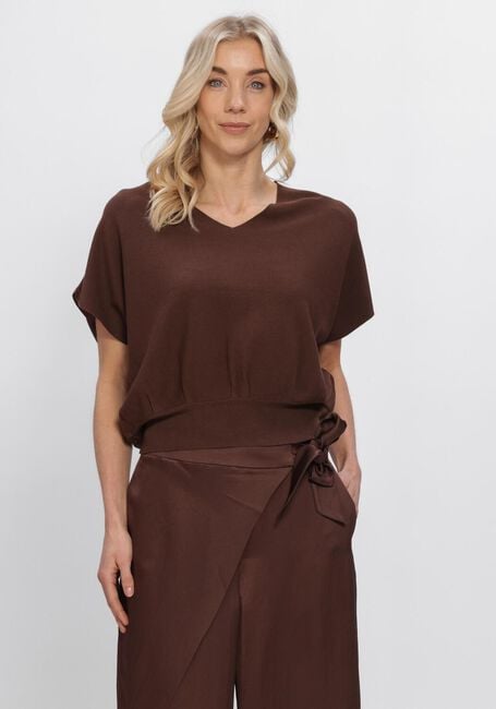 Braune SUMMUM Pullover V-NECK SWEATER VISCOSE BLEND KNIT - large