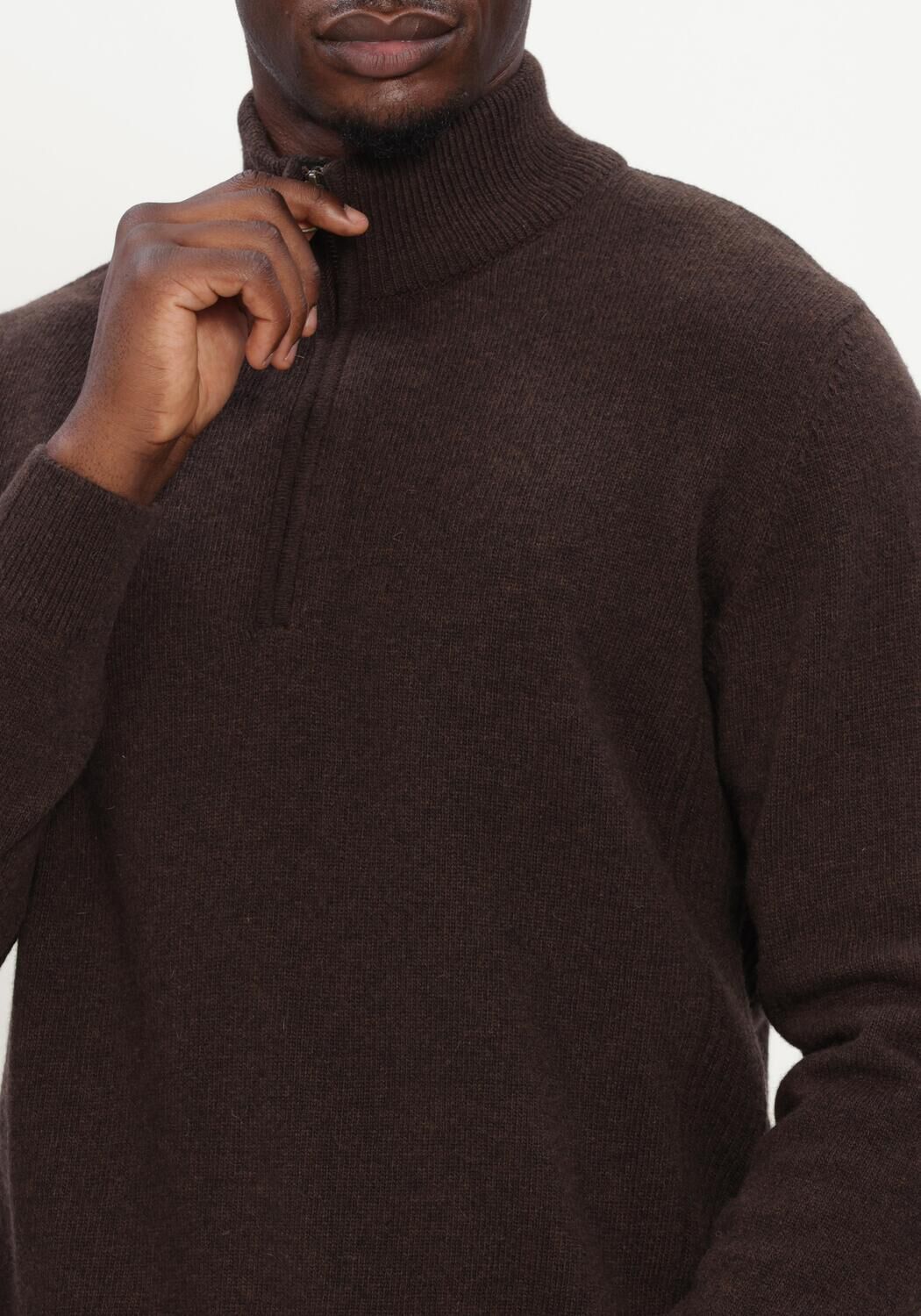 Braune BARBOUR Pullover HOLDEN HALF ZIP KNITTED JUMPER KNITWEAR - large