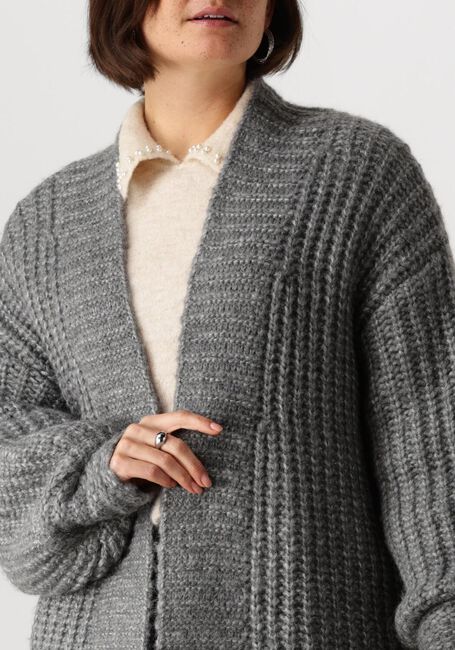 Graue Y.A.S. Strickjacke YASDALLY LS LONG KNIT CARDIGAN - large