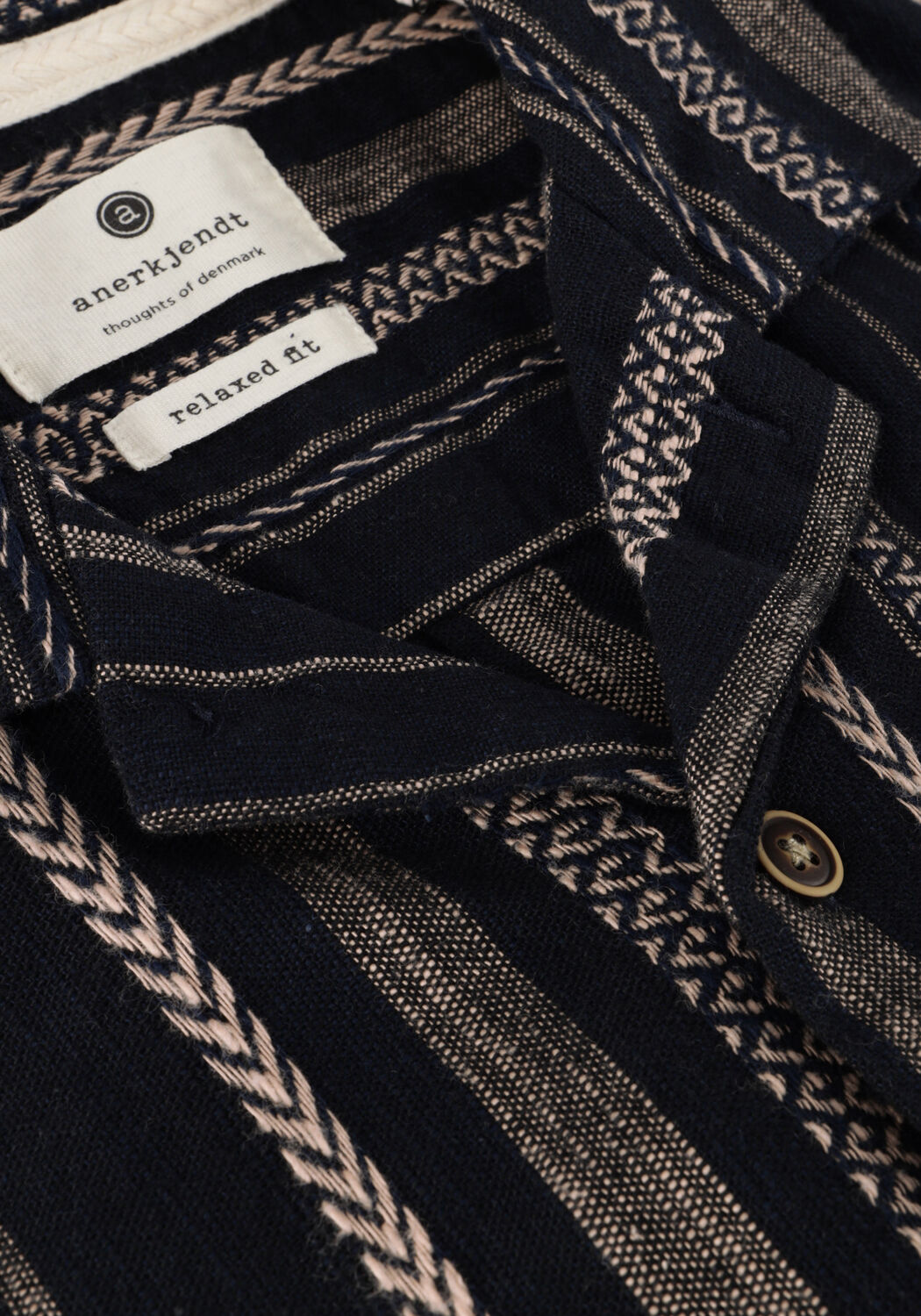 Dunkelblau ANERKJENDT Casual-Oberhemd AKLEON S/S STRUCTURE SHIRT - large