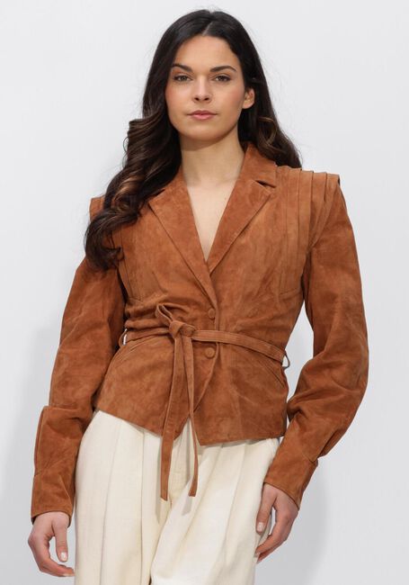 Cognacfarbene IBANA Jacken JOYCE SUEDE - large